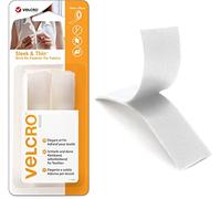 VELCRO Brand, Sleek & Thin Stick On Fabric Tape, White 19mm x 60cm | Stick On Fabric Fastener, Strong Hook & Loop, Self Adhesive Tape, Perfect for Crafting, Clothing Repairs & Hemming