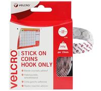 Velcro Stick On Coins Hook Only 19mm White (Pack of 125) VEL-EC60233