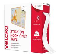Velcro Stick On Tape Hook Only 20mmx10m White VEL-EC60223