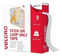 Velcro Stick On Tape Loop Only 20mmx10m White VEL-EC60222
