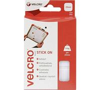VELCRO Brand Stick On Squares Double Sided Hook & Loop Self Adhesive Pre-Cut Sticky Squares Perfect for Room Décor & Home, Office, Garage Use White 25mm x 25mm Set of 24
