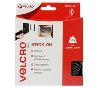 VELCRO® Brand VEL-EC60217 Stick On Tape 20mm x 5m - Black