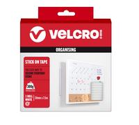 VELCRO Brand | Stick On Tape | Cut-to-Length Strong Hook & Loop Self Adhesive Sticky Tape Perfect for Room Décor & Home, Office, Garage Use | White |