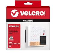 VELCRO Brand Stick On Tape, Hook & Loop, Cut-to-Length, Black 20mm x 7.5m