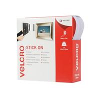VELCRO® Brand | Stick On Tape | Cut-to-Length Strong Hook & Loop Self Adhesive Sticky Tape Perfect for Room Décor & Home, Office, Garage Use | White | 20mm x 10m
