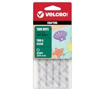 VELCRO Brand - Thin Clear - Stick On Coins - Double Sided Hook & Loop Self Adhesive Low Profile Sticky Coins/Dots - Clear - 9.5mm - Pack of 56