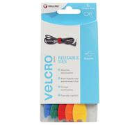 Velcro Adjustable Ties Black 12mm 200mm Pack of 6