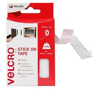 VELCRO Brand VEL60210 - Stick On Hook and Loop Fasteners | Perfect for Home or Office | 20mm x 1m Tape | White
