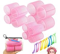 Velcro Hair Rollers with Clips Set 25 Pcs, Velcro Rollers for Hair, Large Hair Curlers Rollers Heat Free, Heatless Curling for Perfect Curls for Long Medium Short Hair, Rollers for Volume Bangs/Hair