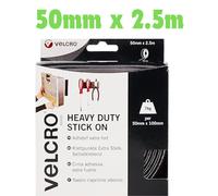 VELCRO Brand Heavy Duty Stick on Tape 50mm x 2.5m Black