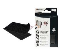 Velcro VELCRO Brand Heavy-Duty Stick On Strips (2) 50 x 100mm Black VEL60239