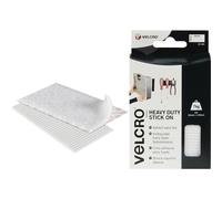 Velcro Heavy Duty Stick On Strips White 50mm 100mm Pack of 2