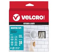 Velcro Low Profile Thin Design | Professional Grade Heavy Duty Strength Holds up to 10 lbs on Smooth Surfaces | Indoor Outdoor Use, Nylon Polyester, White, 10ft x 1in