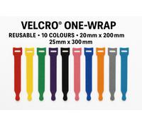 VELCRO® Cable Ties Straps Double Sided Reusable One Wrap Fastener Wire Tidy DIY