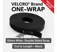 VELCRO® One-Wrap Reusable Hook & Loop Strap 50mm Black - Double Sided Roll