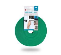 VELCRO® ONE-WRAP® Tape 10mm x 25m Roll Green Cable Tie Re-Usable - VAT inc