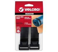 Velcro(R) Brand Elastic Cinch Strap 15"X1" 2/Pkg-Black