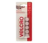 VELCRO(R) Brand Sticky Back Coins .625" 15/Pkg-White -90070