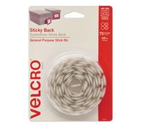 VELCRO(R) Brand Sticky Back Coins .625" 75/Pkg-White -90090