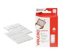 VELCRO® Brand VEL-EC60235 Stick On Squares 25mm x 24 Sets - White