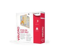 Velcro Stick On Tape Loop Only 20mmx10m White VEL-EC60222