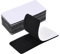Velcro Tape Self Adhesive 12 Pcs, 50×100mm Industrial Strength Sticky Pads Hook and Loop Tape Double Sided and Removable Wall Hanging Strips for Walls Floor Plastics Glasses (Black)