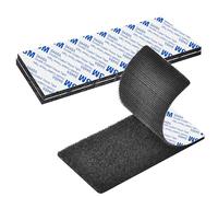 Velcro Tape, Self-Adhesive, Extra Strong, 2 Pairs of Velcro Fastening, Black Nylon Adhesive Pads, Velcro Power Length 20 cm, Wide 10 cm, Velcro Straps for Home, Office, Garage
