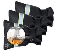 Velcro Thickened Anti-Freeze Outdoor Faucet Socks - Reusable Hose Bib Covers with Reflective Strips for Winter Freeze Protection, Cold Weather