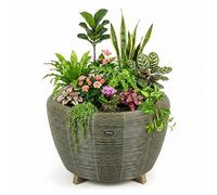 velda Orbis Planter Large Indoor & Outdoor Garden Planter - 70L, Olive
