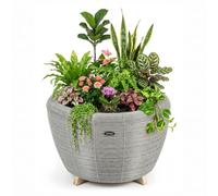 velda Orbis Planter Large Indoor & Outdoor Garden Planter - 70L, Taupe
