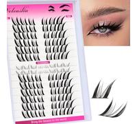 Veleasha Fox Eye Lash Clusters 100pcs Wispy Eyelash Clusters DIY Eyelash Extension at Home Left & Right Spiky Manga Lashes Cluster with Bottom Lashes (Foxy)