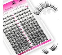 Veleasha Fox Eye Lashes Cluster 100 Pcs Manga Lash Clusters Eyelash Extensions Left & Right Spiky Clusters Lash with Bottom Lashes Super Thin Band DIY Overlap Anime Eyelash Cluster At Home (Crown)