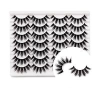 Veleasha Lashes 3D Faux Mink Lashes Fluffy False Eyelashes Natural Look 14 Pairs Lashes Pack Luxury Wispy Fake Eyelashes