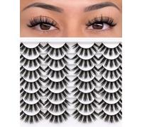 Veleasha Lashes 3D Faux Mink Lashes Fluffy False Eyelashes Natural Look Lashes Pack Luxury Wispy Fake Eyelashes (3D07)