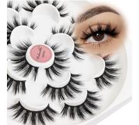 Veleasha Lashes 5D Faux Mink Lashes Fluffy False Eyelashes Handmade Eye Lashes Wispy Lightweight Fake Lashes Luxurious Volume Fake Eyelashes 7 Pairs Pack (Dubai)