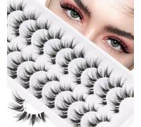 Veleasha Manga Bunny Lashes Cat Eye Lashes with Clear Band 7-16MM C Curl Spiky Anime Spiky False Eyelashes 6D Effect 10 Pairs Doll Eye Wispy Eyelashes (Spiky02)