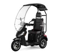 Veleco Draco 3 Wheeled Mobility Scooter with Canopy, Captain Seat and Lithium-Ion Battery, Black