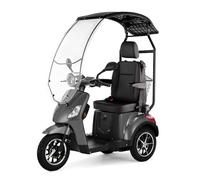 Veleco Draco 3 Wheeled Mobility Scooter with Canopy, Captain Seat and Lithium-Ion Battery, Gray