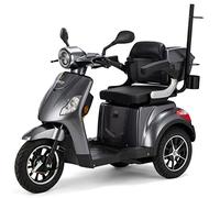 Veleco Draco 3 Wheeled Mobility Scooter with Walking Stick Holder and Lithium-Ion Battery, Gray