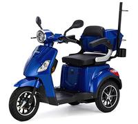 Veleco Draco 3 Wheeled Mobility Scooter with Walking Stick Holder, Blue