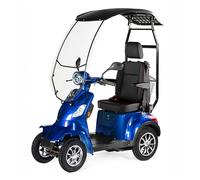 Veleco Faster 4-Wheeled Mobility Scooter with Canopy and Captain seat, 8mph Mobility Scooter, Blue
