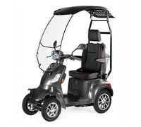 Veleco Faster 4-Wheeled Mobility Scooter with Canopy and Captain seat, 8mph Mobility Scooter, Gray