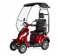 Veleco Faster 4-Wheeled Mobility Scooter with Canopy and Captain seat, 8mph Mobility Scooter, Red