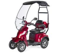 Veleco Faster 4-Wheeled Mobility Scooter with Canopy and Lithium-Ion Battery, 8mph Mobility Scooter, Red