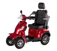Veleco Faster 4-Wheeled Mobility Scooter with Captain Seat with Lithium-ion Battery, 8mph Mobility Scooter Red