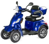 VELECO Faster - 4 Wheeled Personal E-Mobility Device - Fully Assembled and Ready to use - Safe and Stable - Alarm - Spacious Storage & Cupholder (Blue)