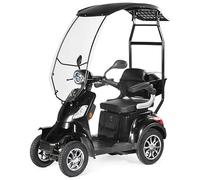 VELECO FASTER ROOF LIT-ION - 4 Wheeled Mobility Device - Fully Assembled and Ready to use - Hard-top roof - Removeable Lithium-Ion Battery - Safe and Stable - Alarm - Spacious Storage(BLACK)