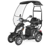 VELECO Faster ROOF LIT-ION - 4 Wheeled Mobility Device - Fully Assembled and Ready to use - Hard-top roof - Removeable Lithium-Ion Battery - Safe and Stable - Alarm - Spacious Storage(Gray)