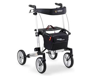 Veleco Folding Aluminium Rollator Flexo 4-Wheeled, Sturdy and Lightweight (Silver)