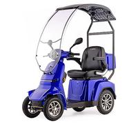 VELECO Gravis - 4-Wheel Mobility Device with roof - Removable Lithium-ion Battery - Fully Assembled and Ready to Drive - Windshield - Full LED Lighting (Blue)